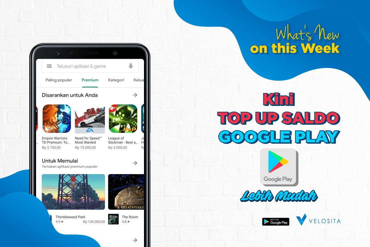 Kini Top Up Saldo Google Play Lebih Mudah