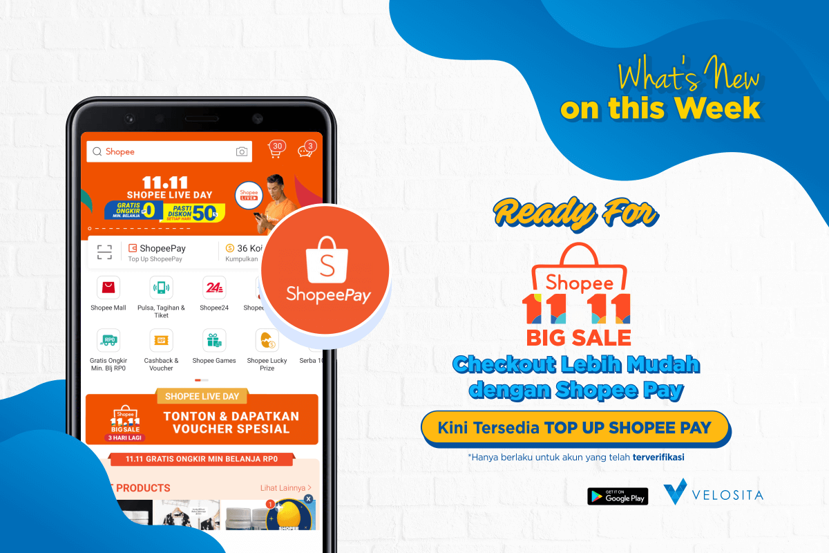 Isi Saldo Shopee Pay Tersdia di V elosita