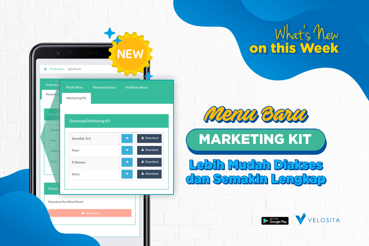 Download Media Promosi melalui menu Marketing Kit